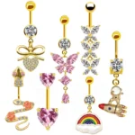 316L Surgical Steel Belly Button Ring For Navel Piercing