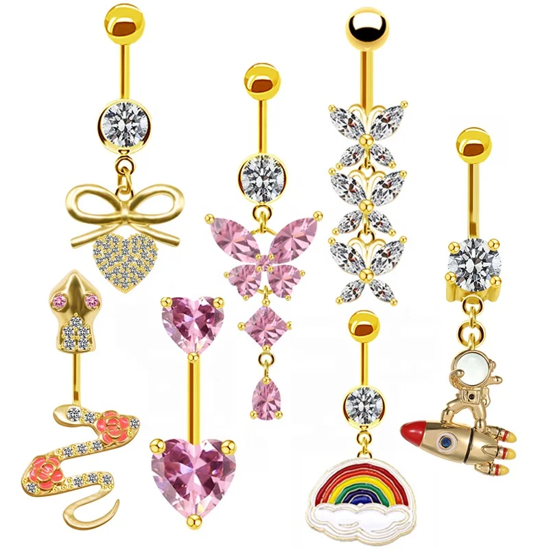 316L Surgical Steel Belly Button Ring For Navel Piercing