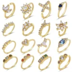 18K Solid Gold Butterfly Heart Nose Ring For Nose Piercing