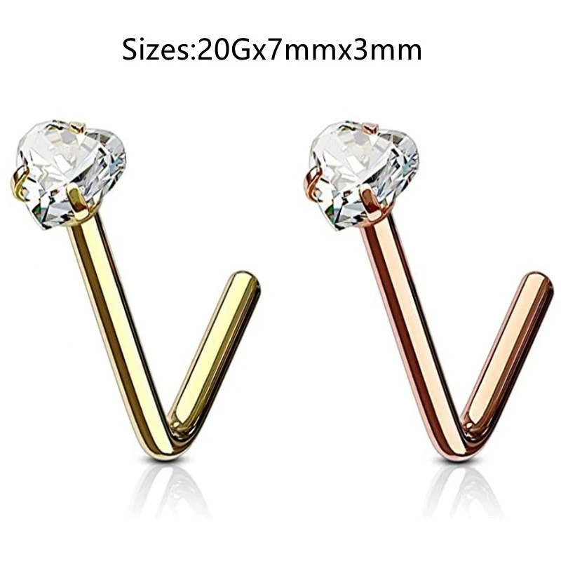 316L Surgical Steel 20G Heart Star Nose Stud For Nose Piercing - Image 2