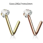 316L Surgical Steel 20G Heart Star Nose Stud For Nose Piercing