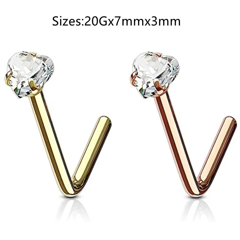 316L Surgical Steel 20G Heart Star Nose Stud For Nose Piercing
