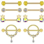 316L Surgical Steel Butterfly Nipple Ring For Nipple Piercing