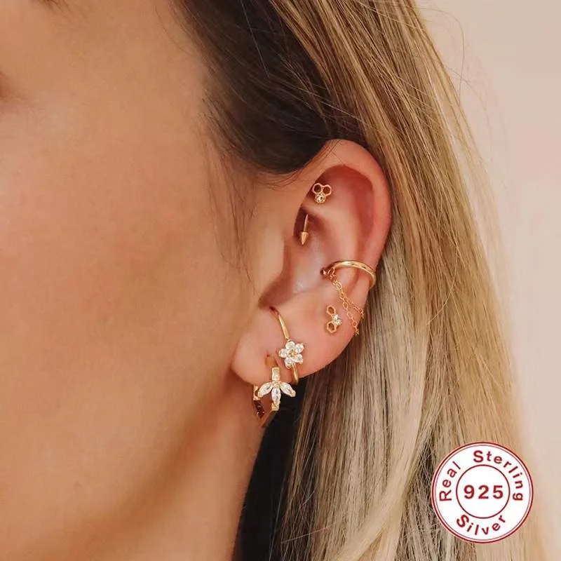 925 Silver Piercing Earring For Ear Piercing