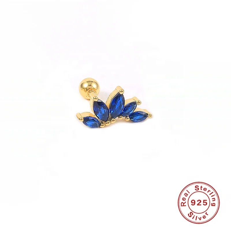 925 Silver Flower Piercing Earring For Ear Piercing - Image 2