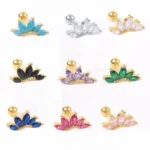 925 Silver Flower Piercing Earring For Ear Piercing