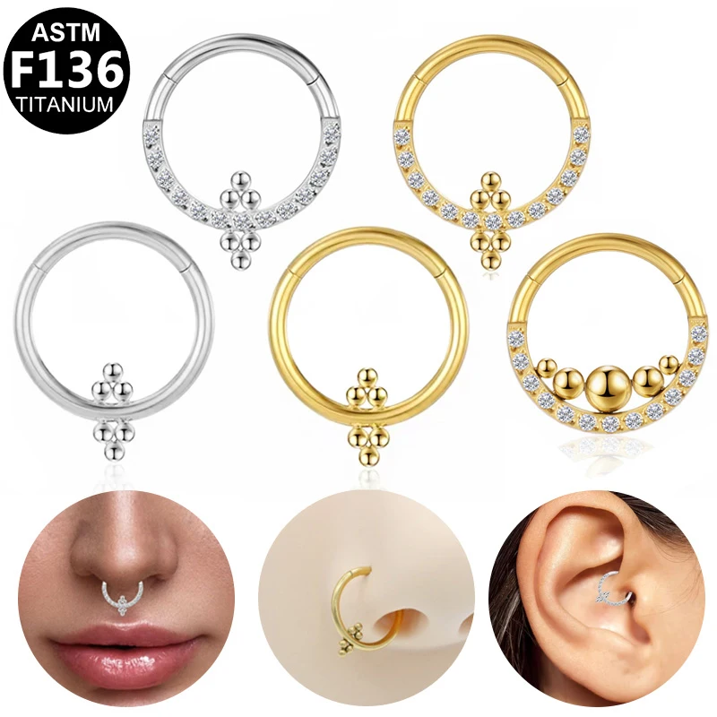 ASTM F136 Titanium Segment Clicker Ring For Septum Or Nose Piercing