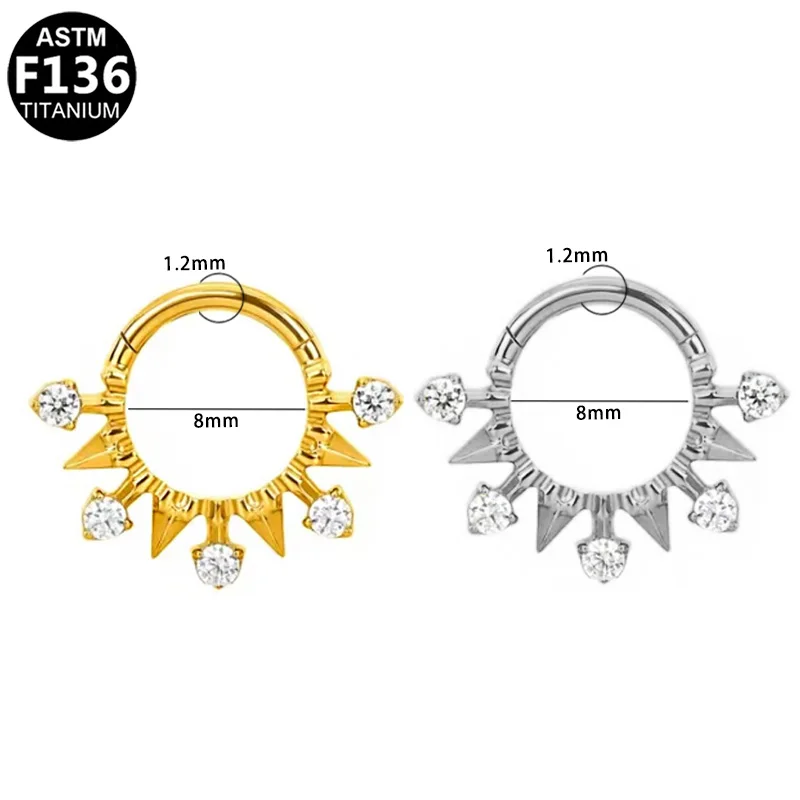ASTM-F136 titanium septum clickers for wholesale piercing jewelry collections