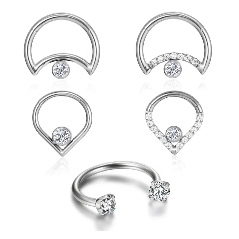 ASTM F136 Titanium Nose Ring For Nose Piercing
