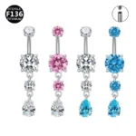 ASTM F136 Titanium Belly Button Ring For Navel Piercing