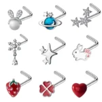 925 Silver Heart Nose Ring For Nose Piercing