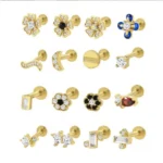 925 Silver Flower Piercing Earring For Ear Piercing