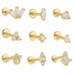 925 Silver Opal CZ Piercing Earring For Ear Piercing