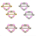 316L Surgical Steel 14G Flower Heart Piercing Jewelry