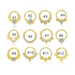 316L Surgical Steel 16G Segment Clicker Ring For Septum Or Nose Piercing