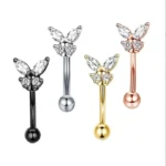 316L Surgical Steel 16G Butterfly Moon Cartilage Stud For Cartilage Or Helix Piercing