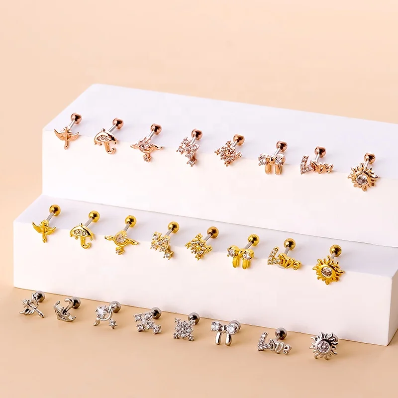316L Surgical Steel 20G Bow Cartilage Stud For Cartilage Or Helix Piercing