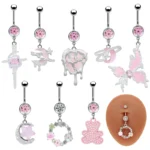 316L Surgical Steel Moon Belly Button Ring For Navel Piercing