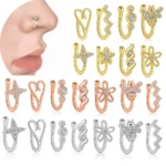 Fake CZ Butterfly Nose Ring For Nose Piercing