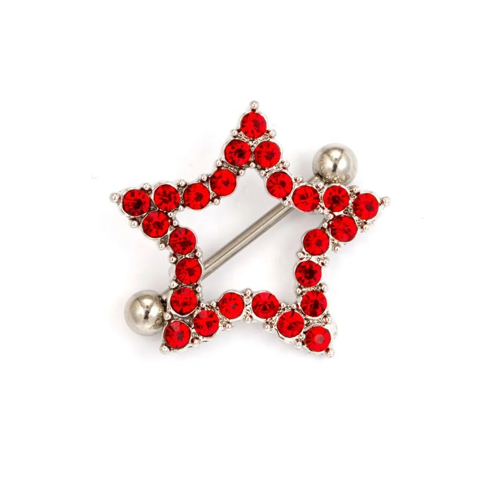 316L Surgical Steel Star Nipple Ring For Nipple Piercing - Image 2