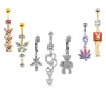 316L Surgical Steel Butterfly Belly Button Ring For Navel Piercing