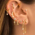 925 Silver Flower Cartilage Stud For Cartilage Or Helix Piercing