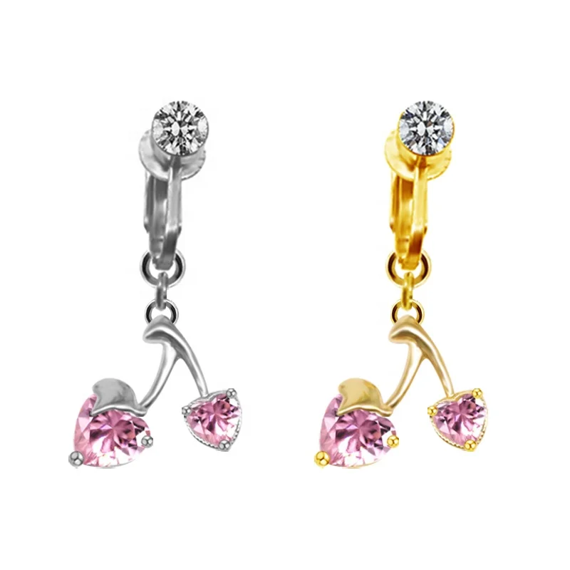 Fake Flower Bow Belly Button Ring For Navel Piercing - Image 2