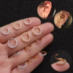 316L Surgical Steel CZ Flower Nose Ring For Nose Piercing