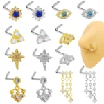 316L Surgical Steel CZ Flower Piercing Jewelry