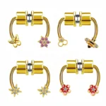 ASTM F136 Titanium Flower Nose Ring For Nose Piercing