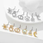 316L Surgical Steel Flower Moon Nose Stud For Nose Piercing