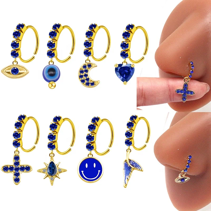 316L Surgical Steel Cross Nose Ring For Nose Piercing