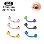 ASTM F136 Titanium 16G Bow Eyebrow Ring For Eyebrow Piercing