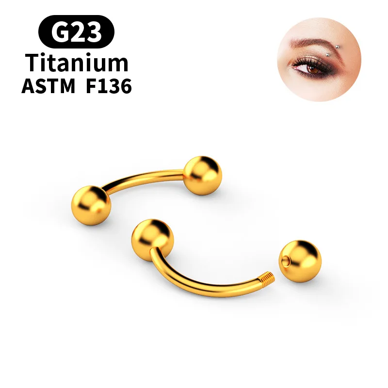 ASTM F136 Titanium 16G Bow Eyebrow Ring For Eyebrow Piercing - Image 2