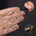 316L Surgical Steel Labret Stud For Lip Or Cartilage Piercing
