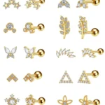 316L Surgical Steel CZ Butterfly Cartilage Stud For Cartilage Or Helix Piercing