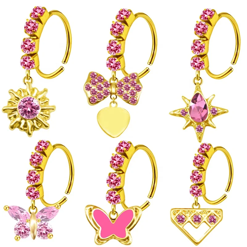 316L Surgical Steel Butterfly Nose Ring For Nose Piercing