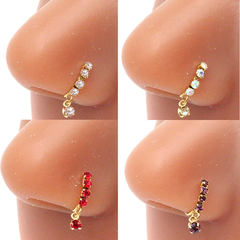 316L Surgical Steel Chain Nose Ring For Nose Piercing - Image 2