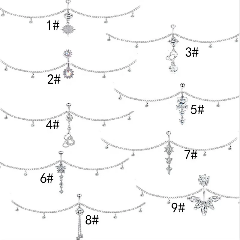 ASTM F136 Titanium Flower Heart Body Chain