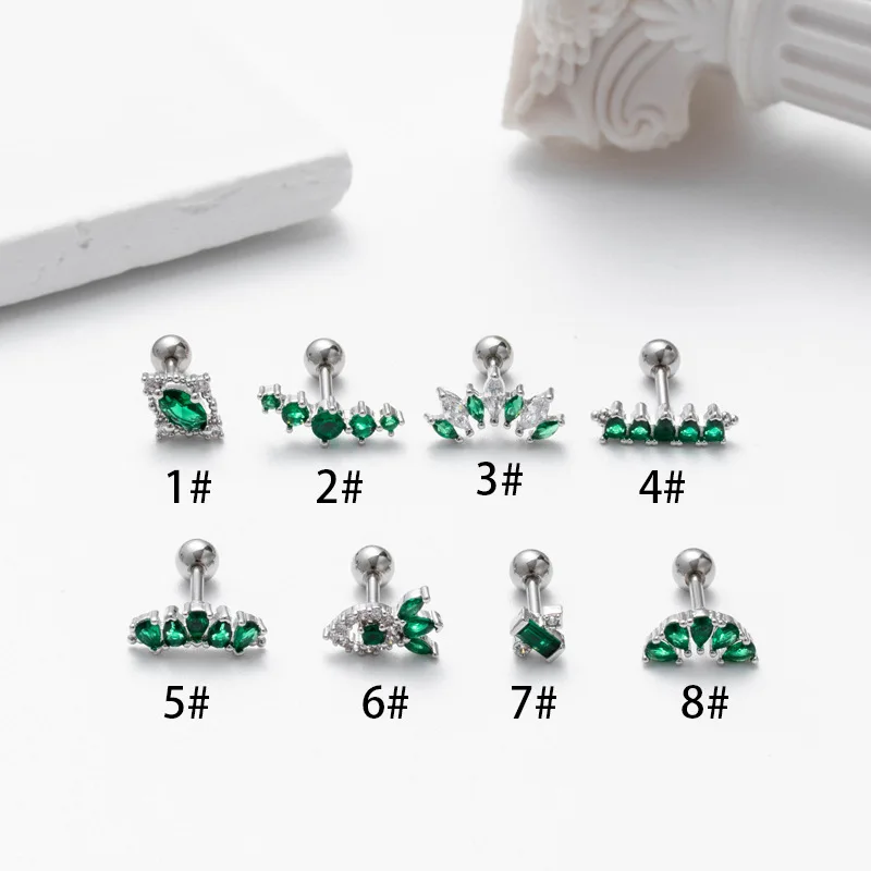 316L Surgical Steel CZ Cartilage Stud For Cartilage Or Helix Piercing - Image 2