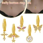 316L Surgical Steel Butterfly Belly Button Ring For Navel Piercing