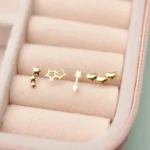 14K Solid Gold Heart Star Nose Ring For Nose Piercing