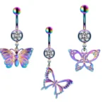316L Surgical Steel Butterfly Belly Button Ring For Navel Piercing