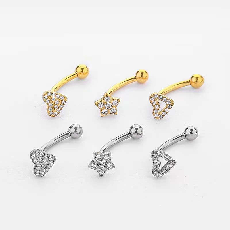 ASTM F136 Titanium Heart Star Eyebrow Ring For Eyebrow Piercing - Image 2