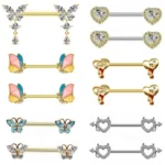 316L Surgical Steel Butterfly Nipple Ring For Nipple Piercing