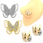 Fake Butterfly Nose Ring For Nose Piercing