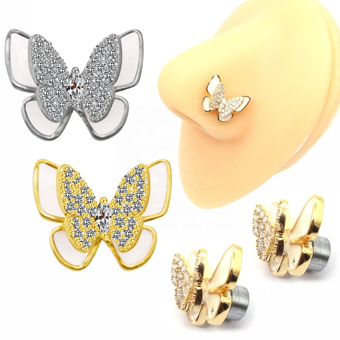 Fake Butterfly Nose Ring For Nose Piercing