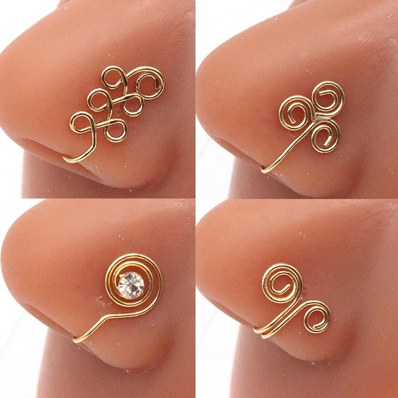 Fake Crystal Nose Ring For Nose Piercing - Image 2