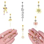 316L Surgical Steel Belly Button Ring For Navel Piercing