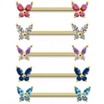316L Surgical Steel Butterfly Nipple Ring For Nipple Piercing